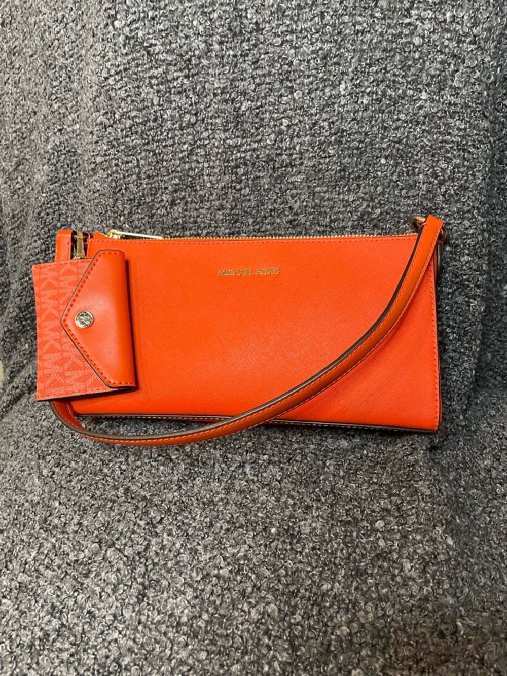Michael Kors Bright Orange Saffiano Leather Shoulder Bag